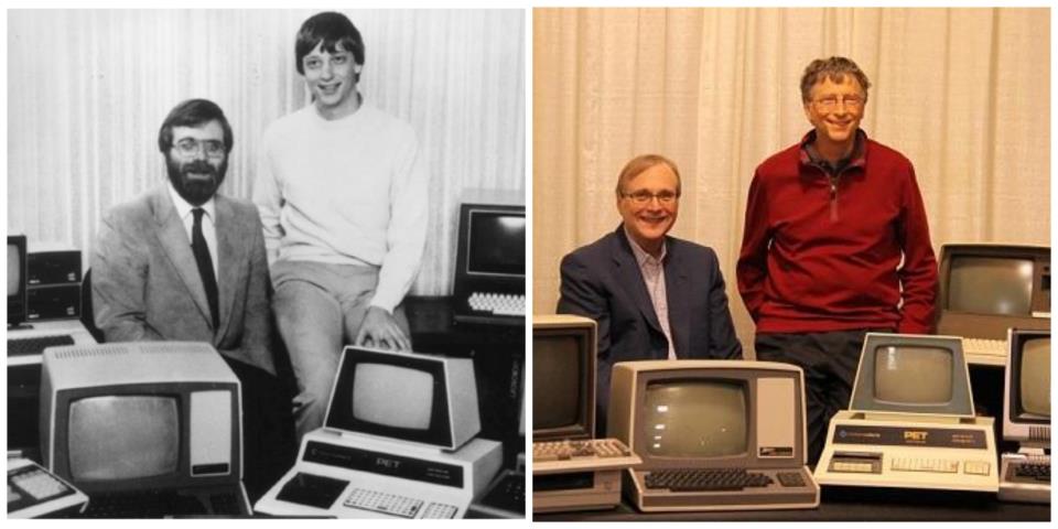 Microsoft Paul Allen Bill Gates Then & Now